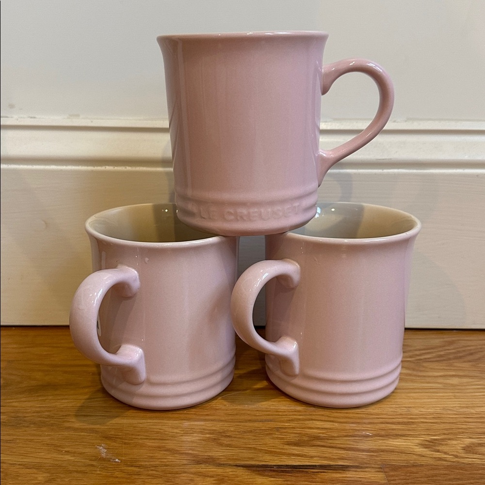 NWT Le Creuset Chiffon Pink Coffee Mug Set of 3, Vancouver mug 🩷🩷rare!!🩷🩷